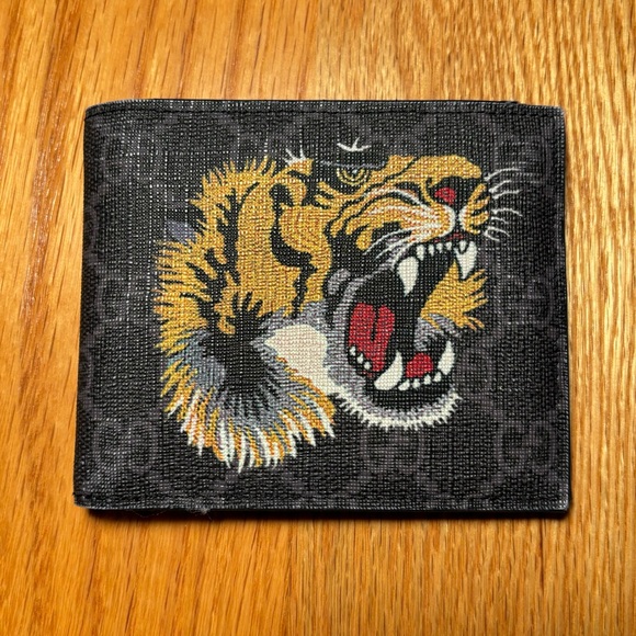 Gucci GG Supreme Tiger Bifold Leather Wallet - Picture 1 of 8